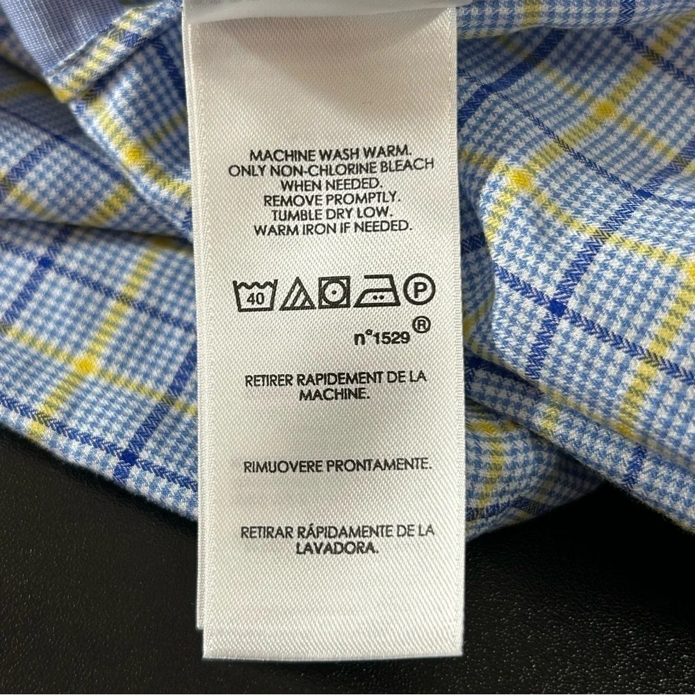 POLO Ralph Lauren Men's Button Down Shirt Blue Yellow Plaid Size Medium